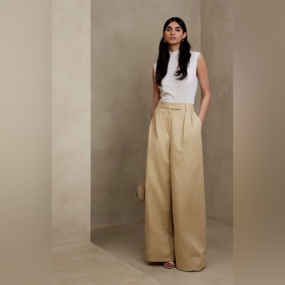 Banana Republic “Cruise” Wide Leg Pants - size 4 - Maverick Tan NWT